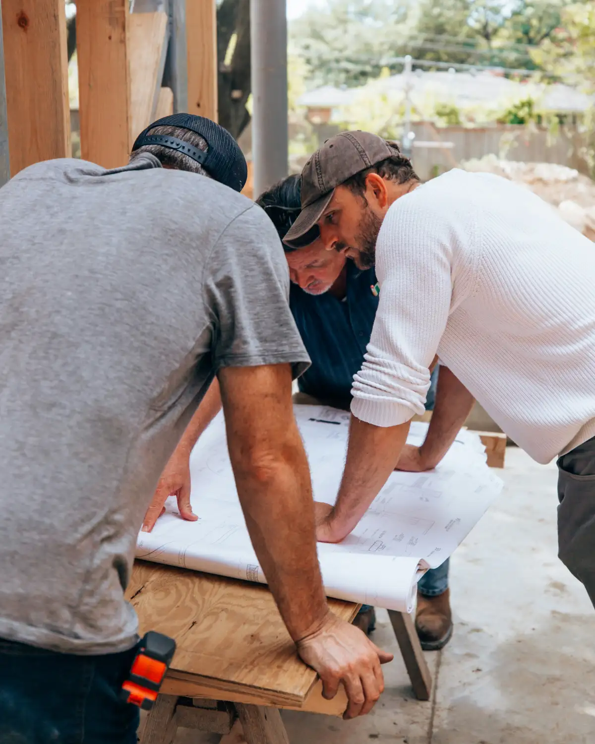 Construction crew building infrastructure together