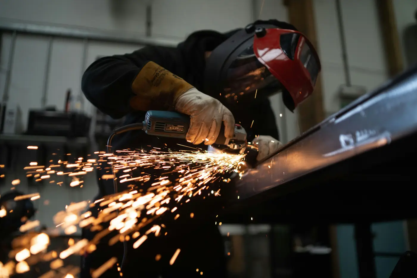 Welder at work in an American factory